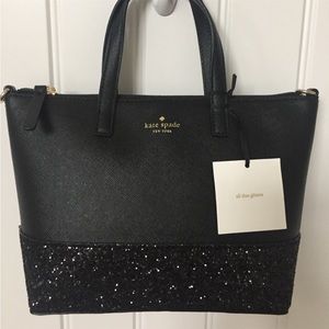Kate spade Greta court INA glitter satchel / crossbody NEW